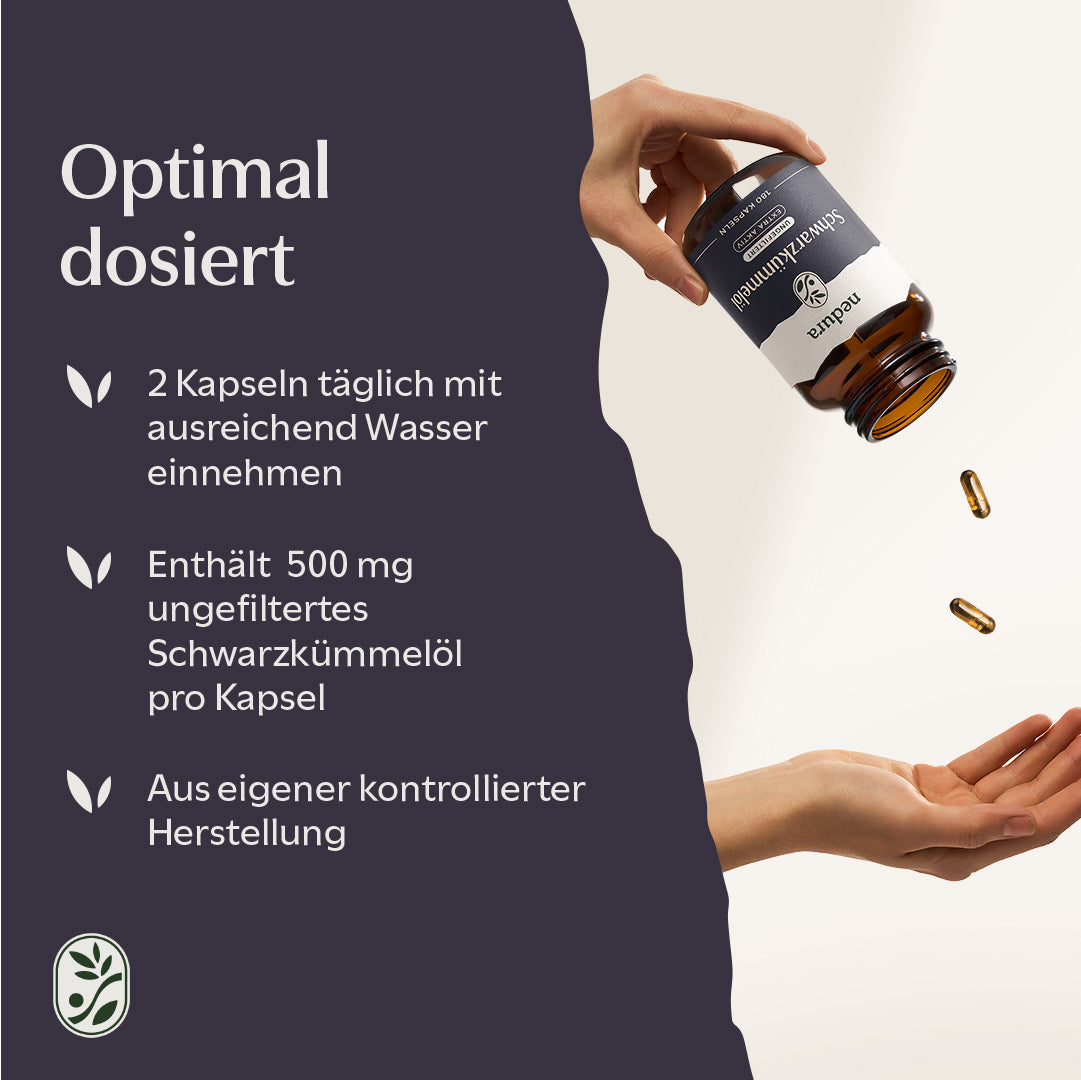 Schwarzkümmelöl Kapseln extra aktiv ungefiltert - 180 Kapseln