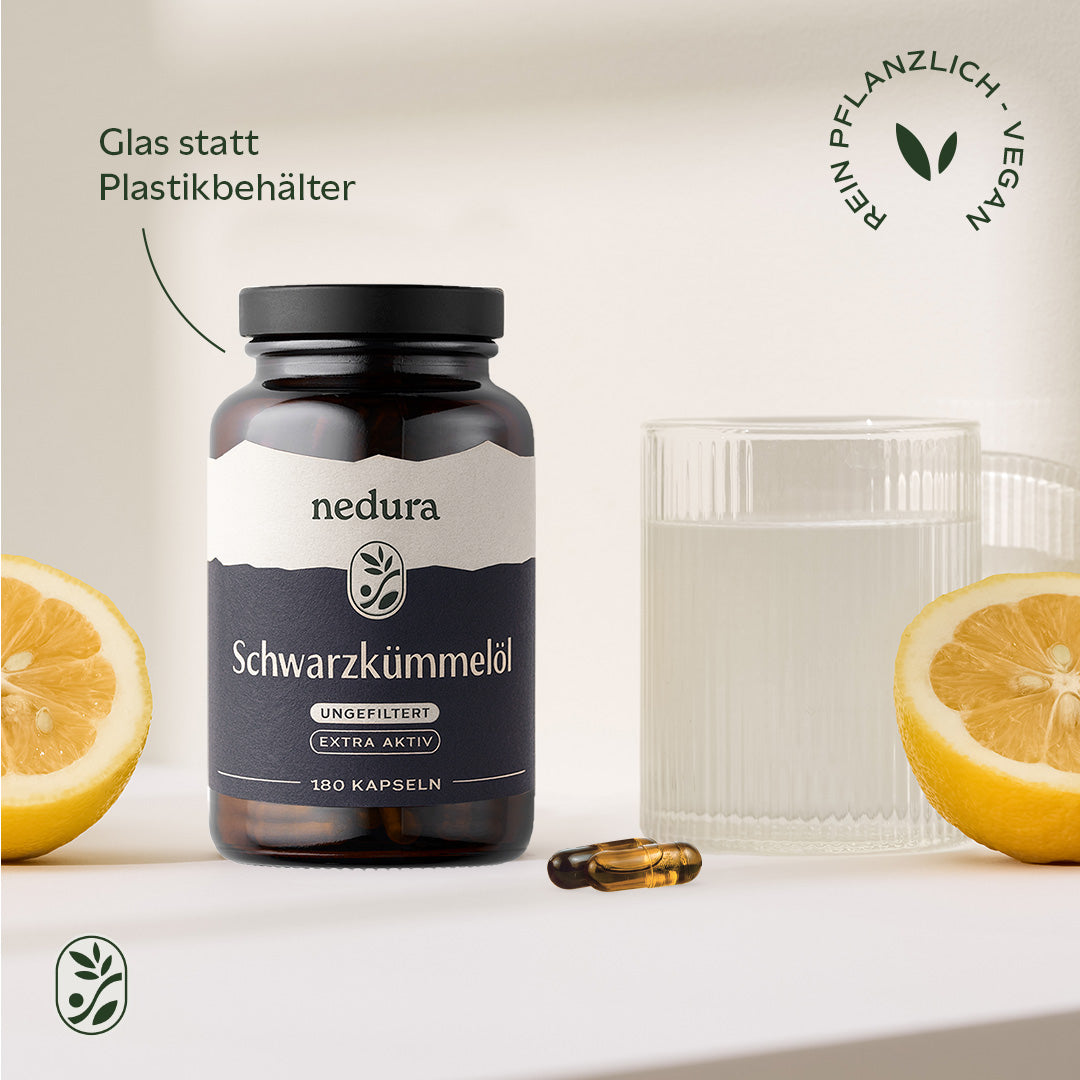 Schwarzkümmelöl Kapseln extra aktiv ungefiltert - 180 Kapseln