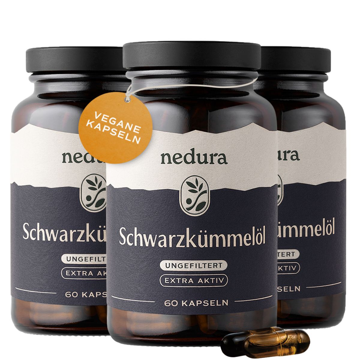 Nedura | Extra Aktiv Schwarzkümmelöl Kapseln x3