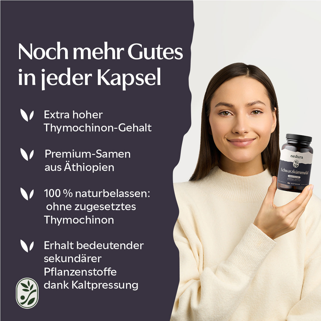 Schwarzkümmelöl Kapseln extra aktiv ungefiltert - 60 Kapseln
