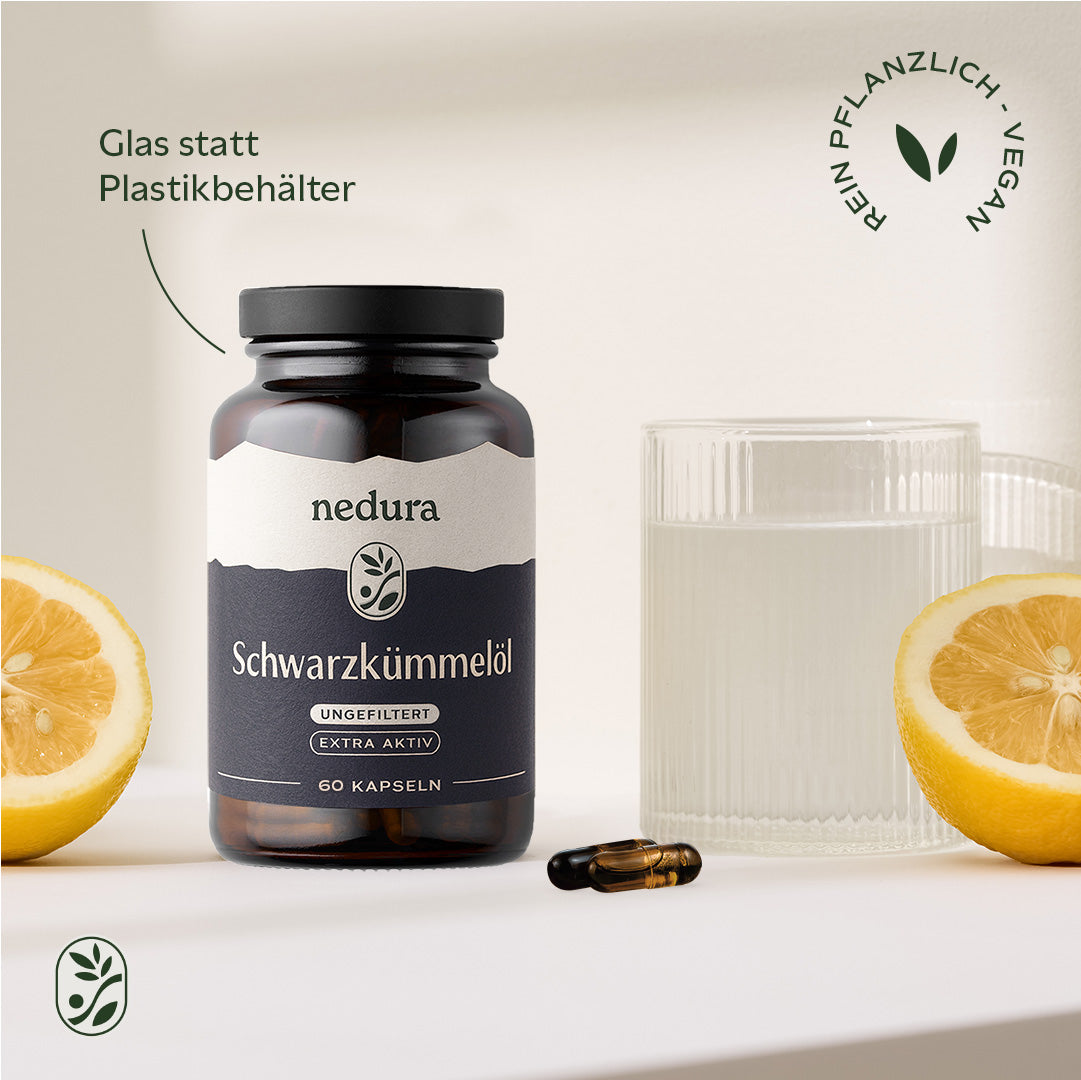 Schwarzkümmelöl Kapseln extra aktiv ungefiltert - 60 Kapseln