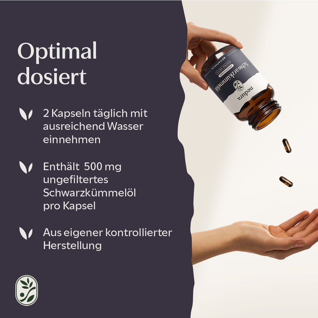 Schwarzkümmelöl Kapseln extra aktiv ungefiltert - 60 Kapseln